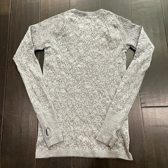 Lululemon Rest less Pullover Long Sleeve Textured Heathered Slate Women's Size 8 - Picture 5 of 7